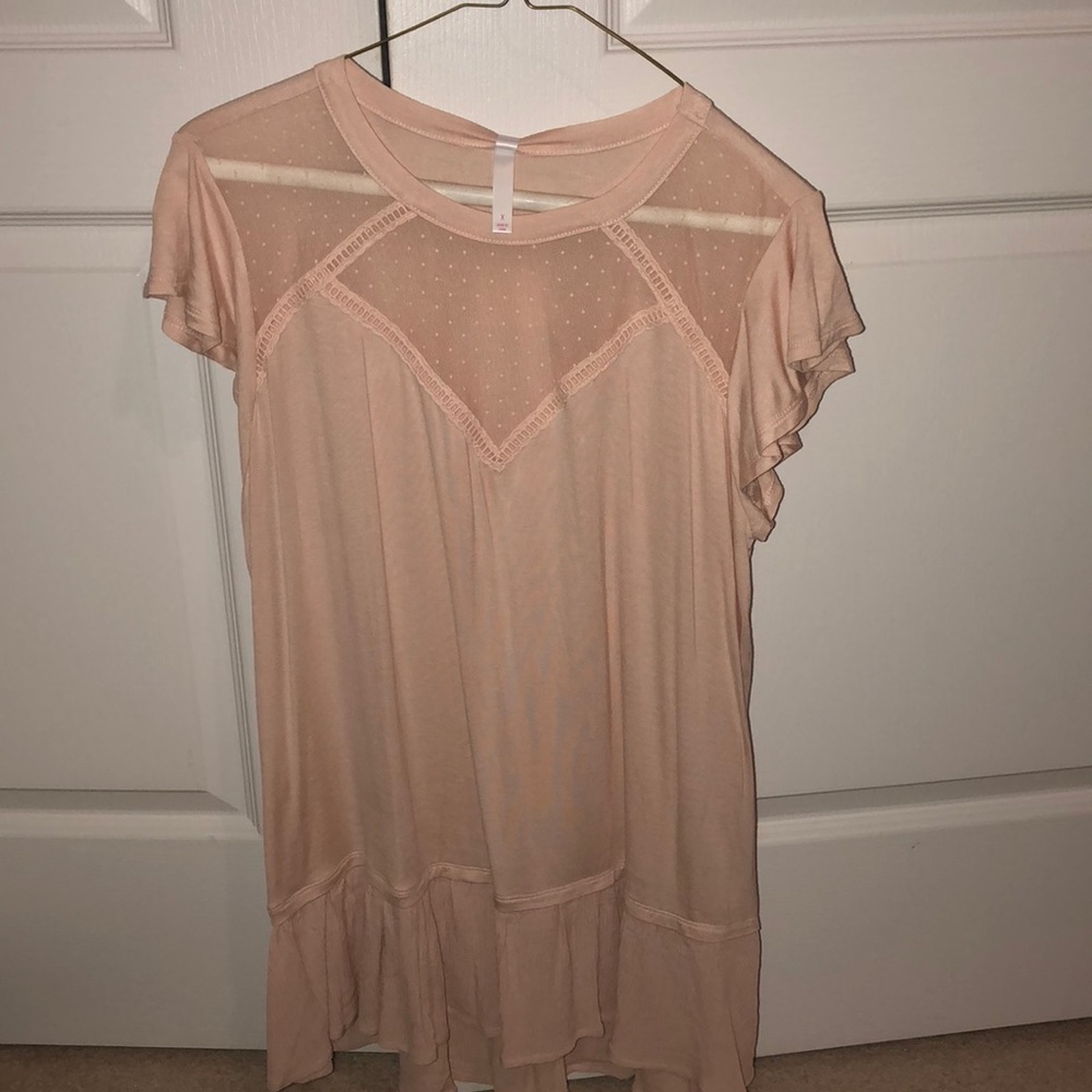 Babydoll mesh neck swing tee